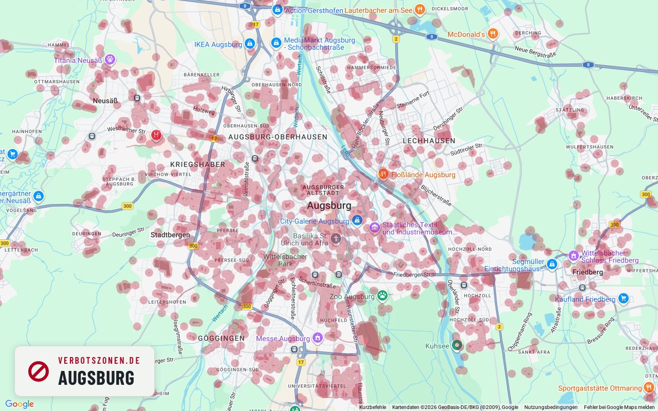 Bubatzkarte Augsburg – overview of the cannabis no-consumption zones in Augsburg