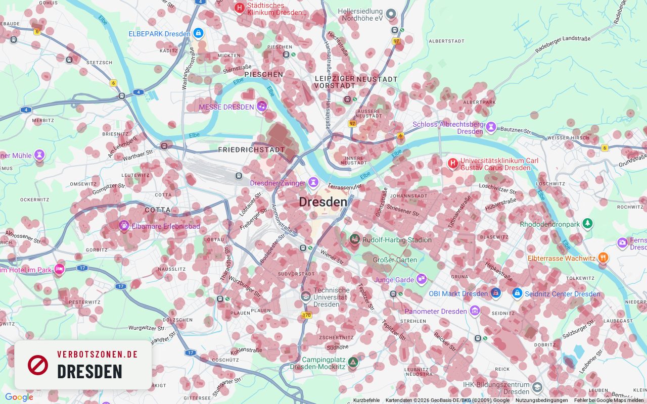 Bubatzkarte Dresden – overview of the cannabis no-consumption zones in Dresden