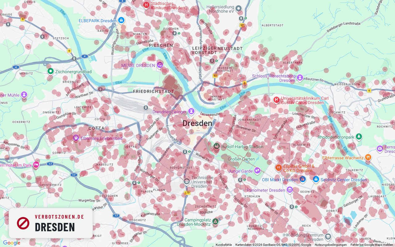 Bubatzkarte Dresden – overview of the cannabis no-consumption zones in Dresden