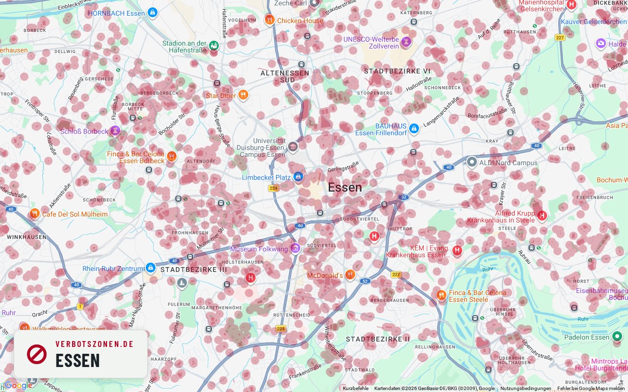 Bubatzkarte Essen – overview of the cannabis no-consumption zones in Essen