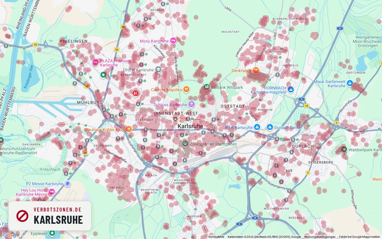 Bubatzkarte Karlsruhe – overview of the cannabis no-consumption zones in Karlsruhe