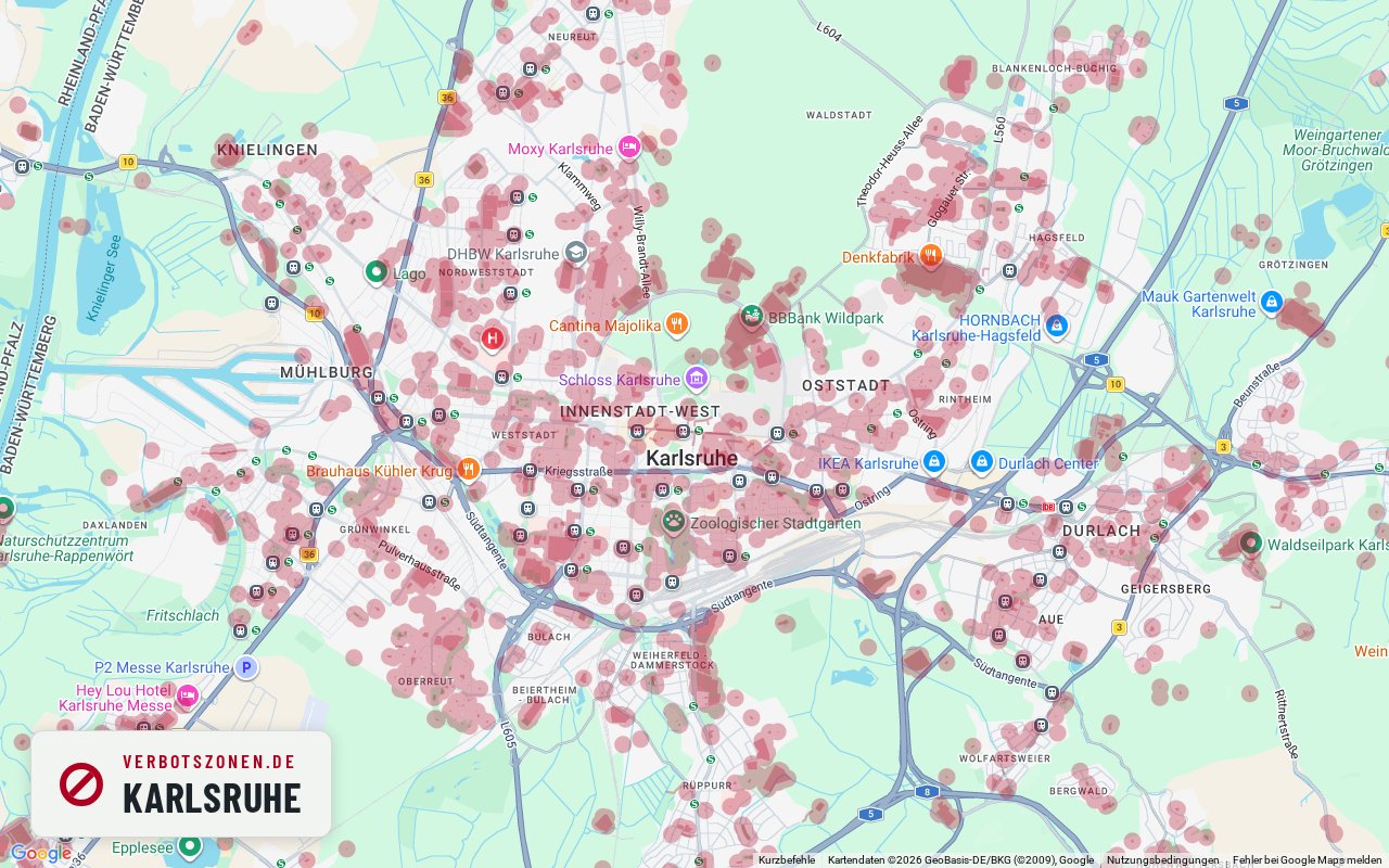 Bubatzkarte Karlsruhe – overview of the cannabis no-consumption zones in Karlsruhe