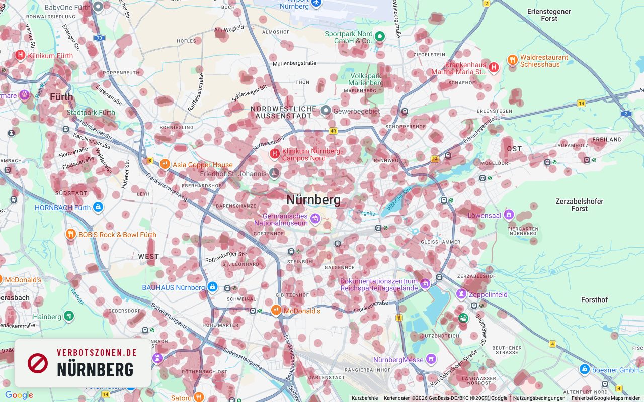 Bubatzkarte Nuremberg – overview of the cannabis no-consumption zones in Nuremberg