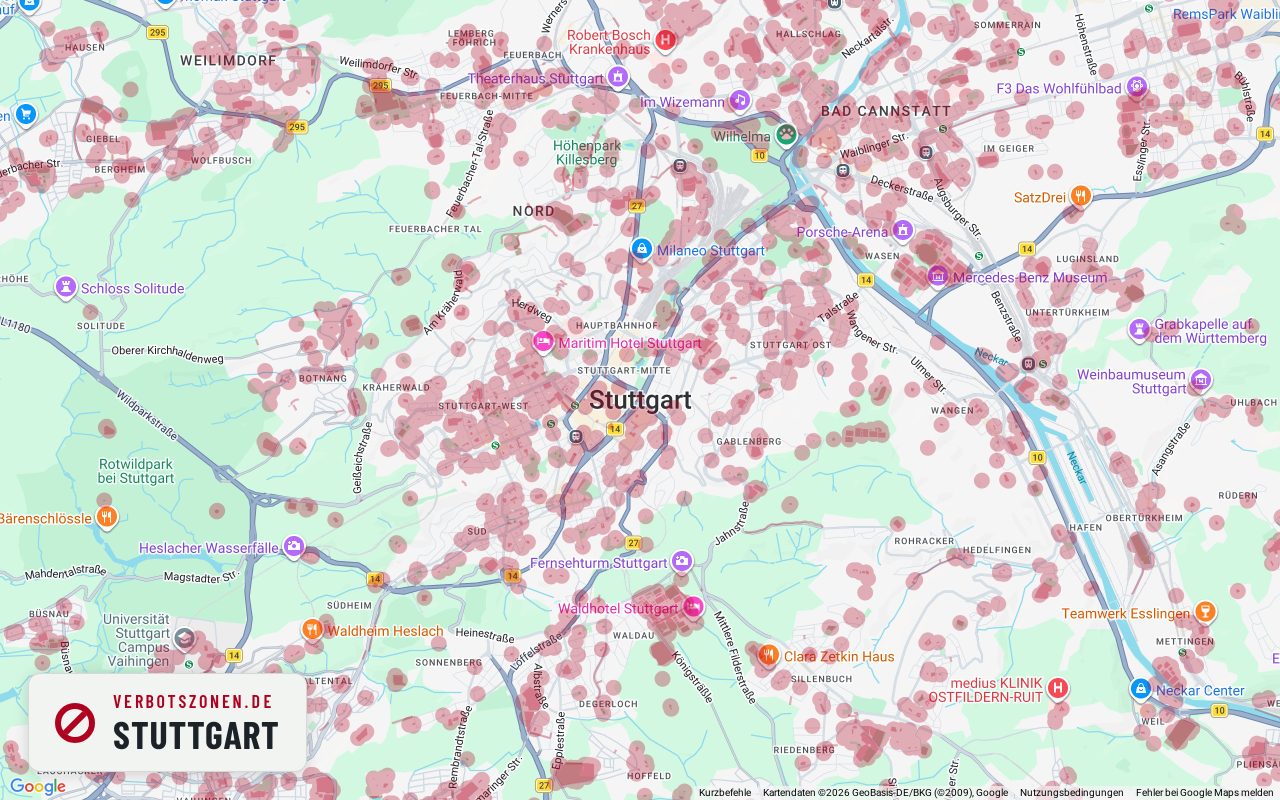 Bubatzkarte Stuttgart – overview of the cannabis no-consumption zones in Stuttgart