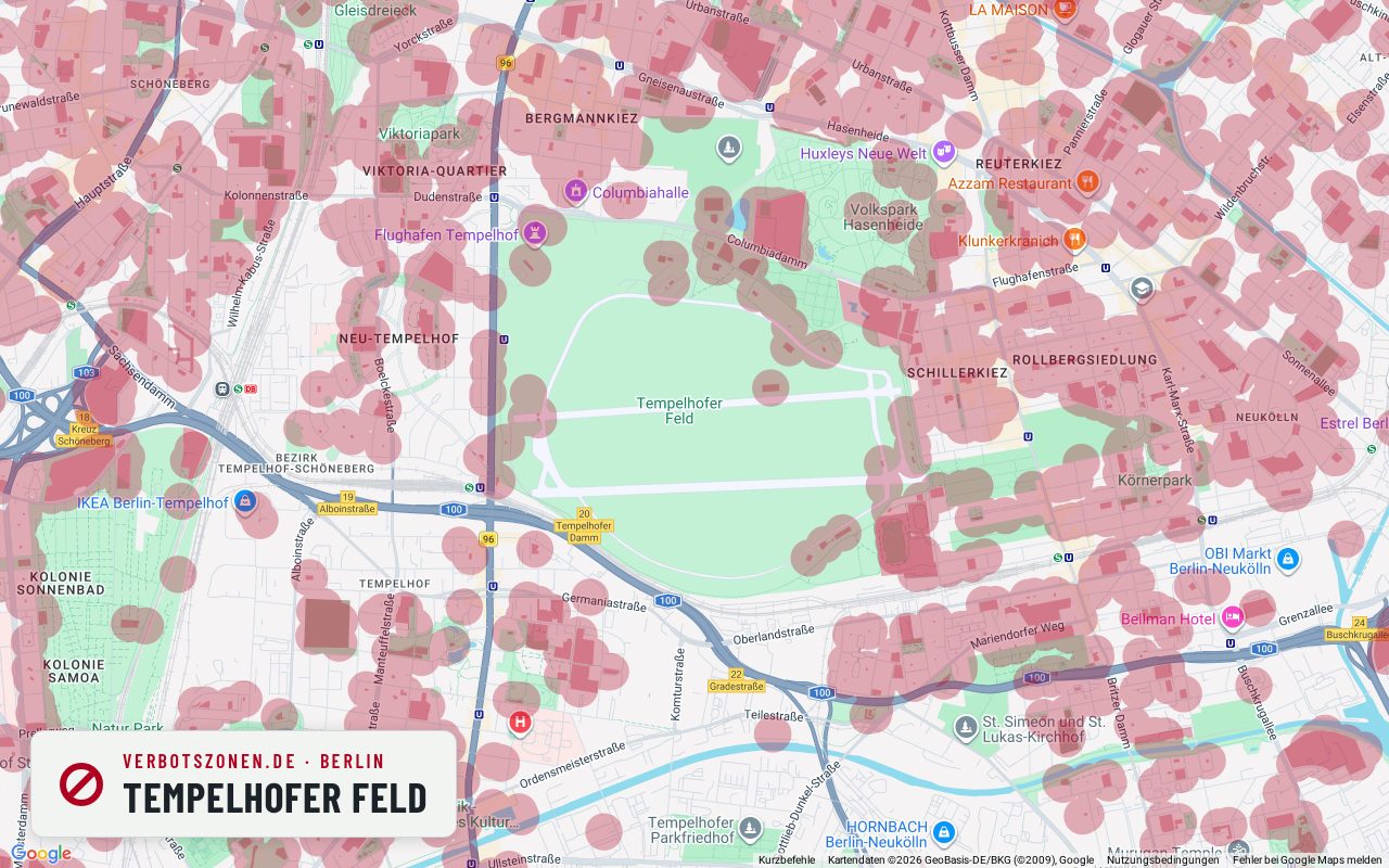 Bubatzkarte Berlin: cannabis no-consumption zones around Tempelhofer Feld