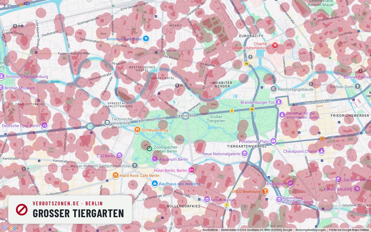 Bubatzkarte Berlin: cannabis no-consumption zones around Großer Tiergarten