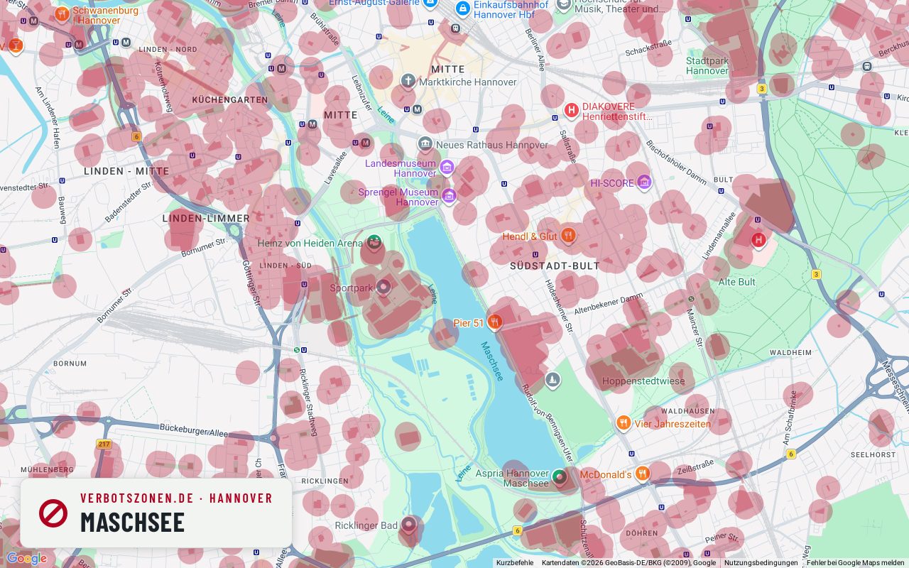Bubatzkarte Hanover: cannabis no-consumption zones around Maschsee